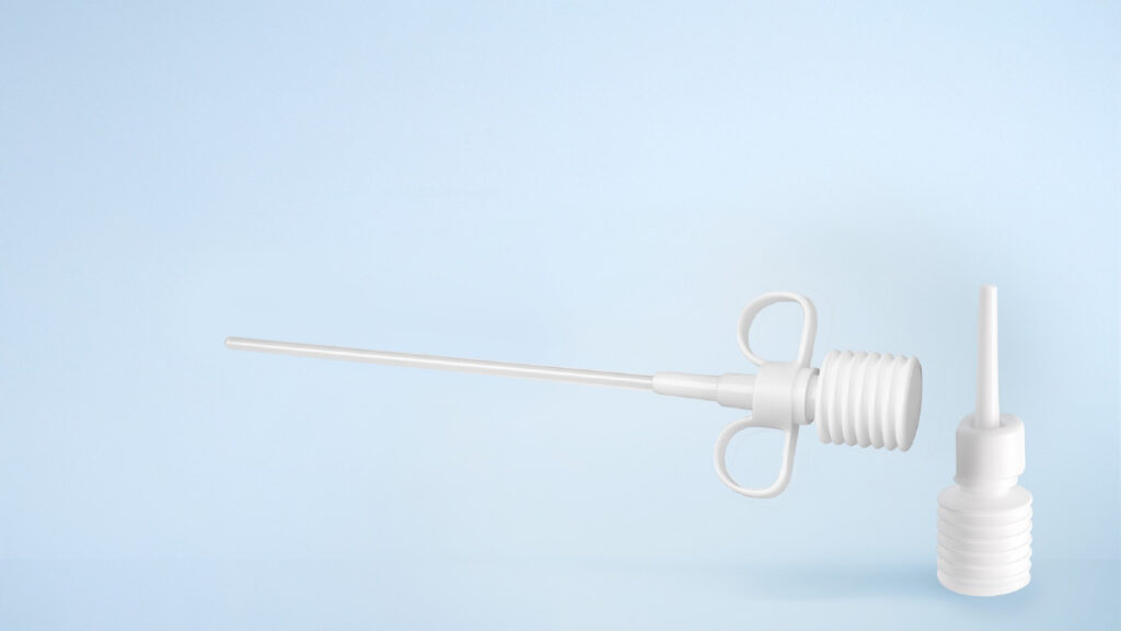 HemaBlock® Sterile Flex Cannula for Laparoscopic Applications with 3 Gram Puffer