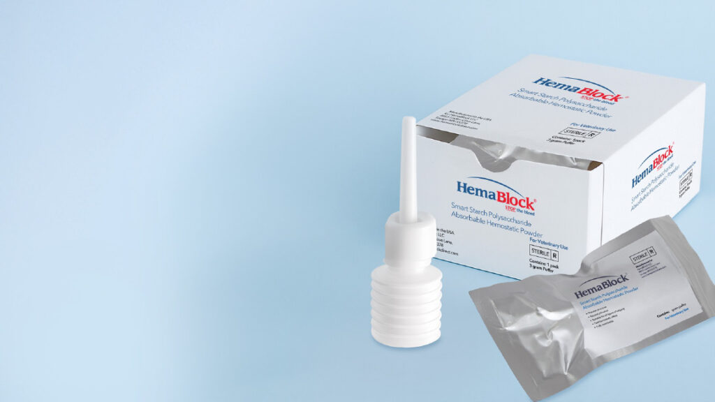 HemaBlock® Sterile Smart Starch Polysaccharide Hemostatic Powder – 3gram Puffer